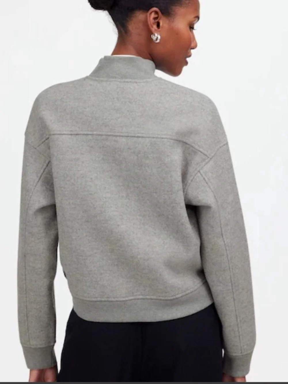 Madewell-Snap Front Bomber Jacket size Small Grey-like new - Picture 3 of 14